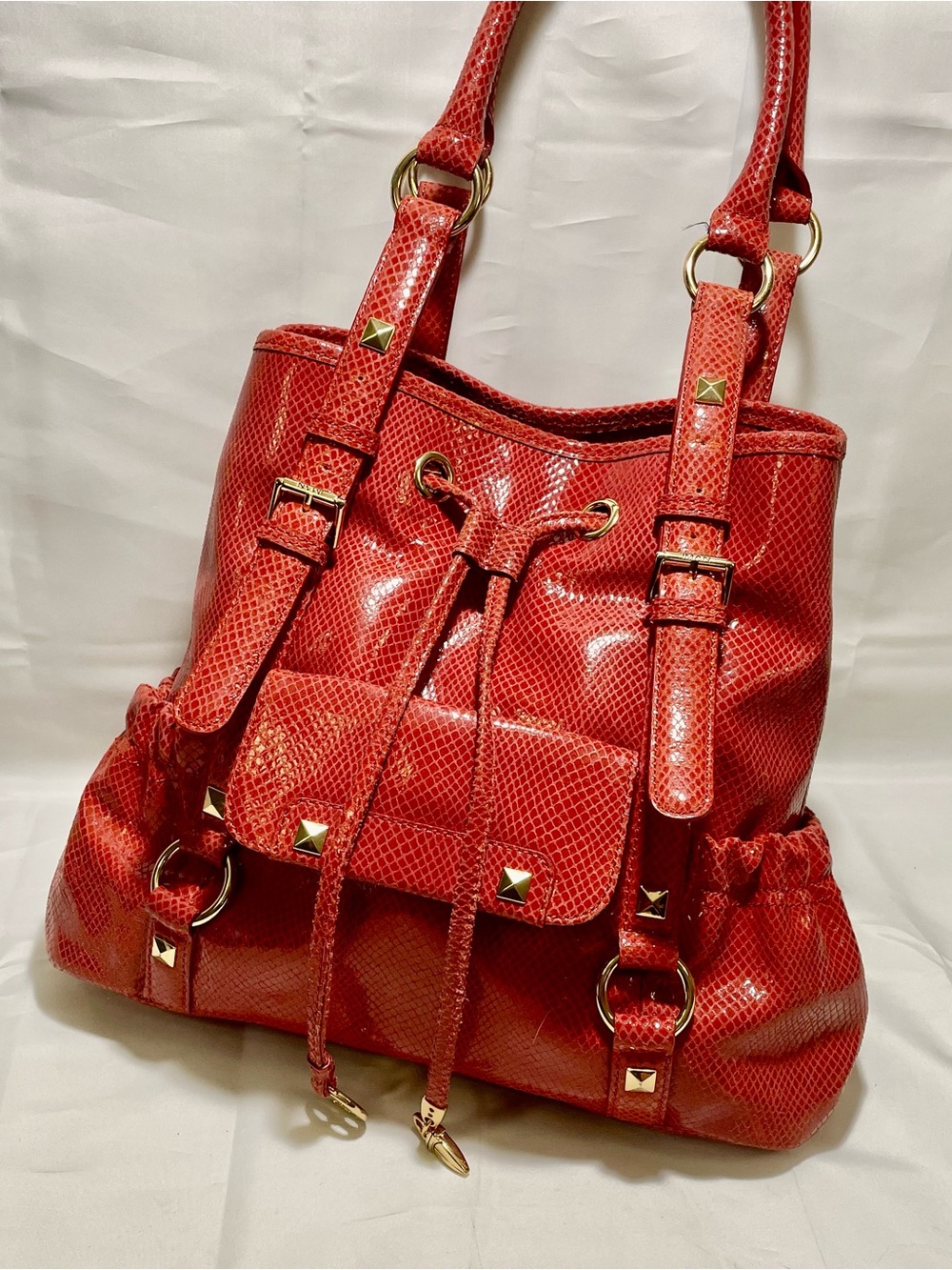 IMAN Global Chic Tote Bag with Snakeskin Embossed